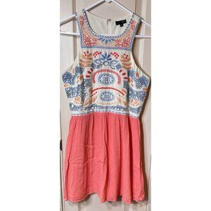 Lovposh Womens Sm Floral Embroidered Sleeveless Boho Spring Dress